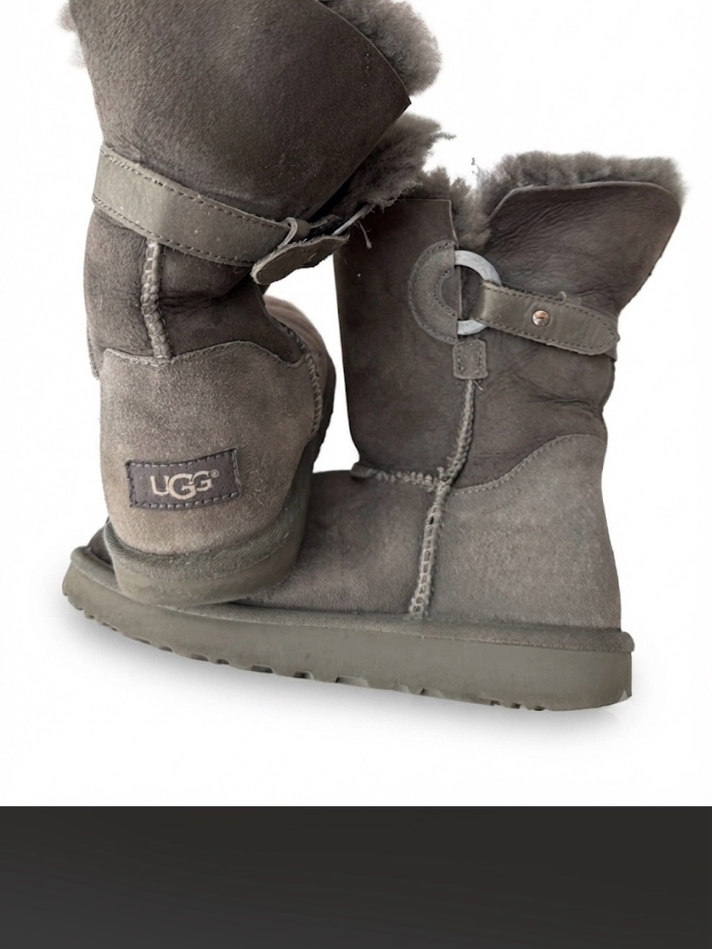 UGG Women's Gray Suede Ugg Nash Mid-Calf Boots